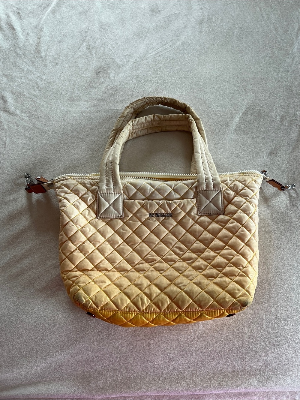 MZ Wallace Quilted Metro Tote Size M Yellow Ombre